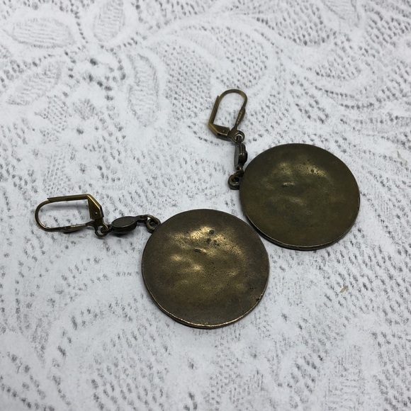 Vintage unique artisan enamel statement earrings - Picture 3 of 5